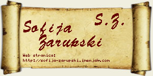 Sofija Zarupski vizit kartica